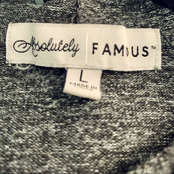 Absolutely Famous Gray Pullover Hoodie Sweatshirt Size Large - Picture 6 of 7